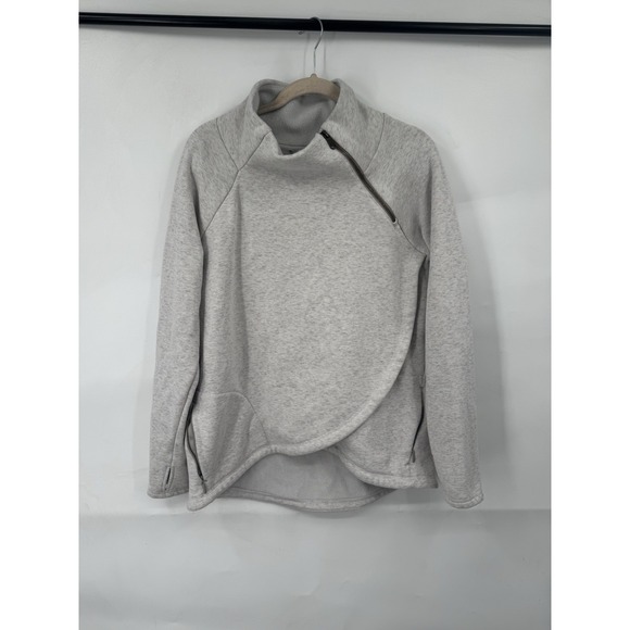 Athleta Cozy Karma Asym Pullover Women Medium Heathered Athleisure Loungewear - Picture 2 of 11